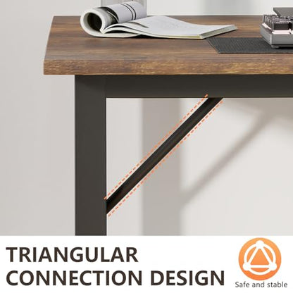 BestOffice Computer Desk,Home Office Desk, Modern Simple Style for Home Office Study Writing (Brown, 47 Inch,2 Pack) - color: Brown, size: 47 Inch-2 Pack