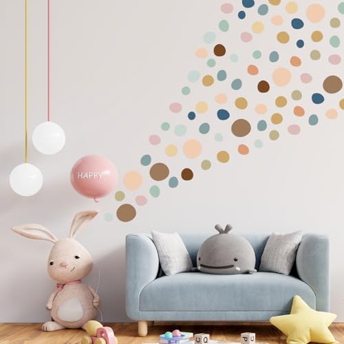 TaoBary 15 Sheet 300 Pcs Irregular Polka Dot Boho Wall Decals,Boho Color | Removable Modern Vinyl Boho Wall Stickers Terrazzo Pattern for Playroom Bedroom - color: Boho Color