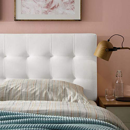 Modway Lily Biscuit Tufted Full Performance Velvet Headboard, White