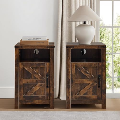 Farmhouse Entryway Table Set of 3, Console Table with Storage and 2 End Tables, Rustic Sofa Table Set for Living Room, Hallway, Bedroom, Brown - color: 3pcs-brown