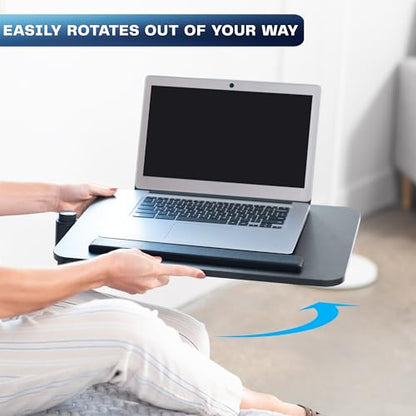 Height Adjustable Under Mattress 20 inch Bedside Desk, Works with Lofts and Beds Without Frames, Tilting Desktop, Fits Laptops, Books, and More, Black - size: 20"