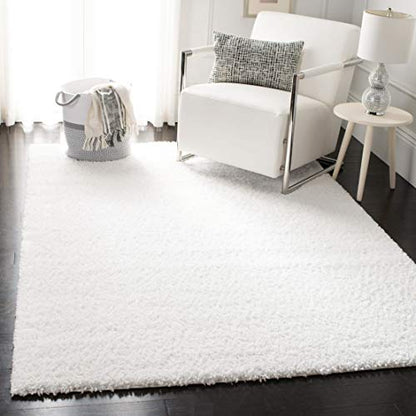 SAFAVIEH August Shag Collection Accent Rug - 2'3" x 4', White, Solid Design, Non-Shedding & Easy Care, 1.2-inch Thick Ideal for High Traffic Areas in Entryway, Living Room, Bedroom (AUG900A) - color: White, size: 2'3" x 4' (Rectangular)