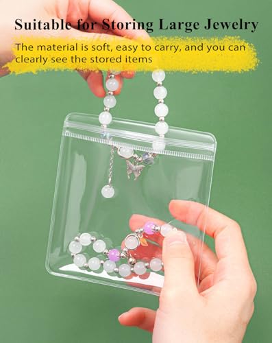 50Pcs Anti Tarnish Jewelry Bags Clear Pvc Jewelry Storage Pouches with Zipper Plastic Packing for Earrings (Pvc Jewelry Bags Large 4.13x4.25 in) - color: 50Pcs Pvc Jewelry Bags Large 4.13x4.25 in