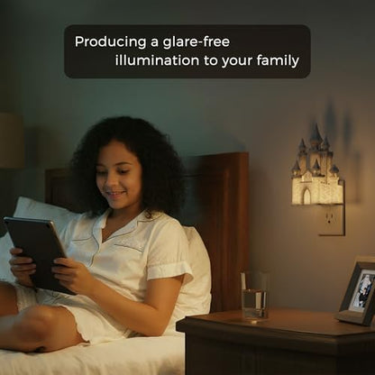 L LOHAS LED 3D Castle 야간 조명 벽에 꽂기, 황혼에서 새벽까지 야간 조명 | 아동용 컬러 LED 야간 조명, 어린이 방 침실 욕실 복도용 조도 조절 가능한 야간 조명, 1팩 - color: 성 - 멀티컬러