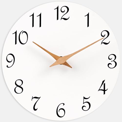 Wall Clock Silent Non-Ticking Battery Operated Modern Simple 12" | Analog Kitchen Home Bathroom Living Room Bedroom Office Mordern Simple - color: F_white-, size: 12 Inch