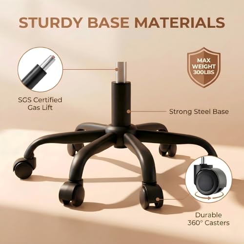 GTPLAYER PU Leather Office Chair, Home Desk Chair with Flip-up Arms, Brown | Ergonomic Back, Comfy Executive Chair for Home Office Gaming, Flexible Rocking, Heavy Duty Chairs - color: Brown