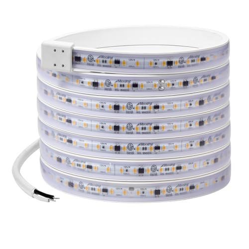 Maxxima 96 in. Hardwired LED Under Cabinet Strip Light, 3680 Lumens, 3000K | Warm White, Kitchen and Living Room 120V White Cove Lighting, No Power Supply Needed - size: 96 Inch