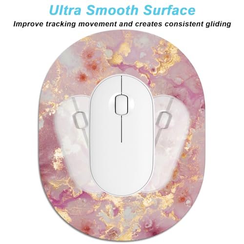 Rimilak Small Mouse Pad 6 x 8 Inch, Irregular Mini Mousepad, Gold Marble | Non-Slip Rubber Base, Waterproof Compact Mouse Mat for Laptop Computer Wireless Mouse Keyboard Home Office Travel - color: Gold Pink Marble, size: 8L x 6W inches