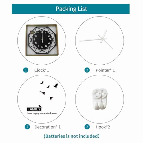 Large Wall Clock for Living Room Decor 16inch Silent Modern Clock | Analog Battery Operated Non Ticking Black Wood Home Decorative Clock Wall for Kitchen Bedroom Office Classroom Bathroom - size: 16 inch