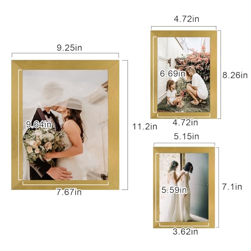 LUCKYLIFE Picture Frames Collage Wall Decor 10-Pack, Gallery Wall Frame Set with 8x10 5x7 4x6, Gold - color: Gold