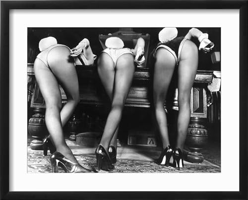 AllPosters Wall Photographic Print Playboy Bunnies Will Challenge Press Club Rabbits at the Press Club, February 1978 on Black Frame, 16x12 - color: Black Frame, size: 16"L x 12"W