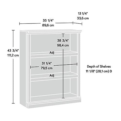 Sauder Miscellaneous Storage 3-Shelf Bookcase/ Book Shelf, Lintel Oak finish - color: Lintel Oak Finish