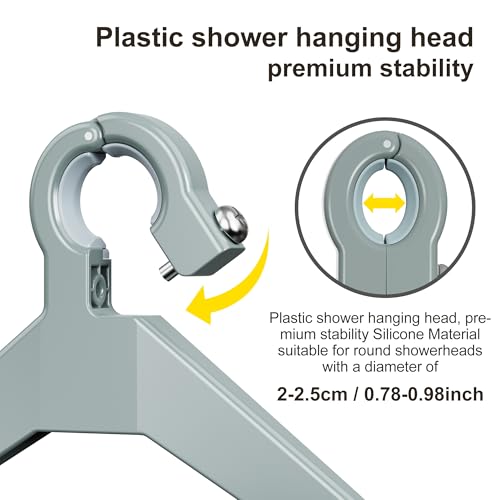 Orimade Adjustable Anti-slip Shower Caddy Overhead, Rustproof Hanging Shower Organizer With 2 Razor Hooks - No Drilling, 3-Tier Shelves, Silver Grey - color: Silver Grey