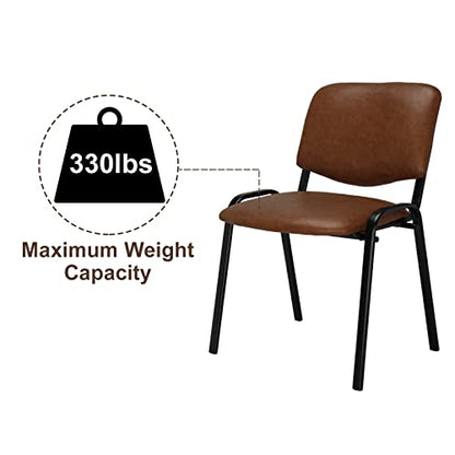 VINGLI 5-Pack Waiting Room Chairs, Stackable Chair for Office, Pu-Rustic | Stacking Chairs, Armless Church Chairs, Space-saving, Guest & Reception, Office Lobby, Business Hall - color: Pu-rustic, size: 5-pack