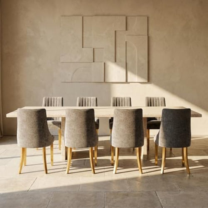 Upholstered Dining Chairs Set of 8, High Back Side Chairs for Kitchen and Dining Room, Mid-Century Modern Chenille Seating with Gold Metal Legs, Grey - color: Grey, Gold Legs, size: Set of 8