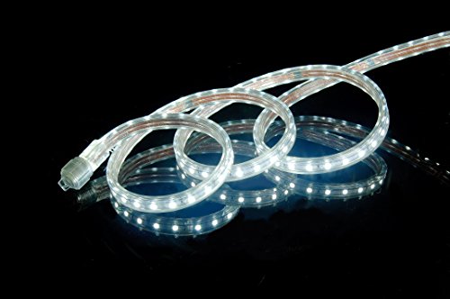 UL Listed, 20 Feet,Super Bright 5400 Lumen, 6000K Pure White, Dimmable, 110-120V AC Flexible Flat LED Strip Rope Light, Commercial Grade, Indoor Outdoor use, Ready to plug n shine - color: Pure White 6000K