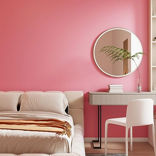 Livelynine 15.8x197 Neon Pink Contact Paper Peel and Stick Wallpaper for Bedroom Cabinet Contact Paper Rose Pink Vinyl Self Adhesive Desk Cover Girly Room Wall Paper for Cubicle Dorm Renter Friendly - color: Bright pink, size: 15.8" x 197"