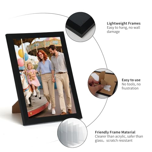Giftgarden 5x7 Picture Frame Black Set of 16, Lightweight 5 by 7 Photo Frames Bulk for Family, Office, Living room Wall Hanging and Tabletop Display - color: Black*16, size: 5x7