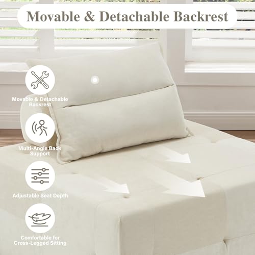 Gecheer Modular Sectional Sofa with Deep Seat & Adjustable Backrest for Living Room Bedroom Lounge Small Spaces