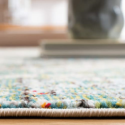 SAFAVIEH Madison Collection Runner Rug - 2'2" x 6', Green & Turquoise, Modern Abstract Design, Non-Shedding & Easy Care, Ideal for High Traffic Areas in Living Room, Bedroom (MAD460Y) - color: Green/Turquoise, size: 2'2" x 6' (Runner)