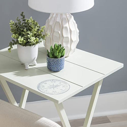 Linon Home Décor Atlas Compass Set Tray Table, Gray - color: Light Gray