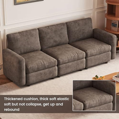 Guyii 63.38" Loveseat Sofa, Extra-Large Dark Brown 2-Piece Twin Sofa Set, 2-Seater Modular Sectional Sofa, Modern Convertible Sectional Couch for Living Room, Bedroom, Home - color: Dark Brown, size: 2 Seat Sofa (No Ottoman)