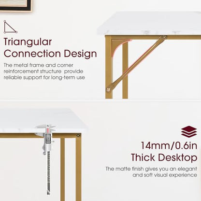 BestOffice Computer Desk,Home Office Desk, Modern Simple Style for Home Office Study Writing (Gold, 32 Inch) - color: Gold, size: 32 Inch
