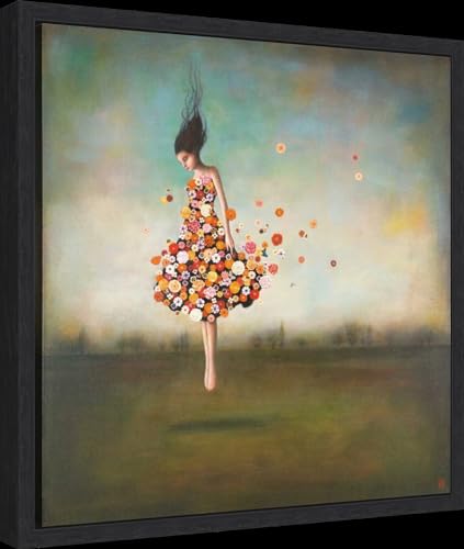 Amanti Art Framed Canvas Wall Art 16x16 Boundlessness in Bloom by Duy Huynh, Framed Wall Art Canvas, Abstract Artwork, Modern Decor, Small Poster Painting for Living Room, Bedroom, Bathroom, Kitchen, - color: Sylvie Black, size: 16"L x 16"W