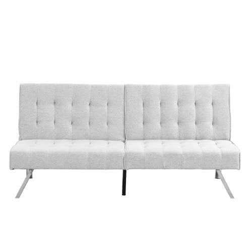 anwickjeff Futon Sofa Bed, Modern Convertible Armless Sleeper Couch Loveseat Sofa Sleeper Daybed for Studio, Apartment, Office, Small Space, Compact Living Room,68.1”x 32.9”x 32.3” (White) - color: White
