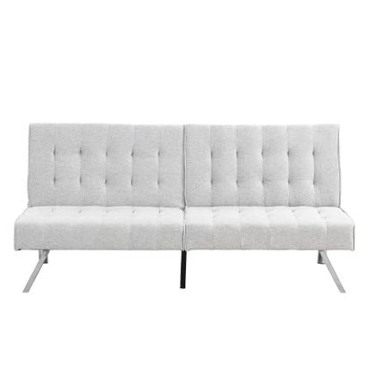 anwickjeff Futon Sofa Bed, Modern Convertible Armless Sleeper Couch Loveseat Sofa Sleeper Daybed for Studio, Apartment, Office, Small Space, Compact Living Room,68.1”x 32.9”x 32.3” (White) - color: White
