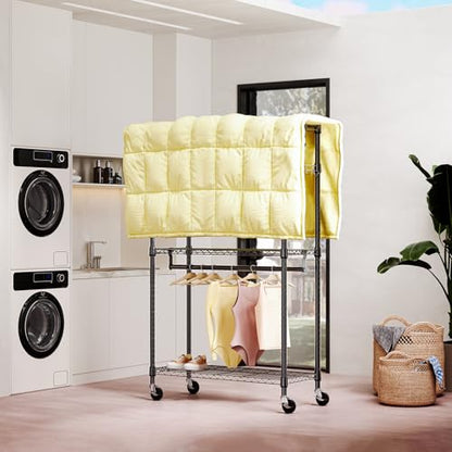 M MZG Heavy Duty Rolling Garment Rack 3 Tiers Adjustable Wire Shelving Clothes Rack with 2 Rods and Side Hooks,Storage Closet Clothing Rack with Wheels Black 15.7" D x 29.5" W x 74.5" H - color: Black, size: 3 Tier with 2 rod, 15.7"D x 29.5"W x 74.5"H