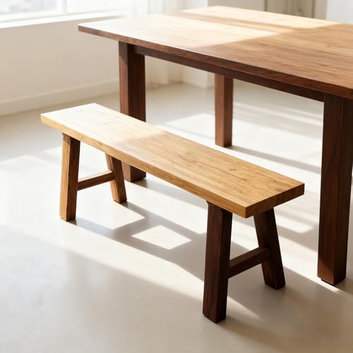 Small Entryway Indoor Narrow Bench Farmhouse Benches 31.5"/39.3"/47.2"/55.1"/59"/62.9"/70.8"/78.7" Length Solid Wood Living Room Kitchen Dining Benchs Skinny Noodle for Bedroom(31.5")