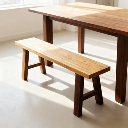 Small Entryway Indoor Narrow Bench Farmhouse Benches 31.5"/39.3"/47.2"/55.1"/59"/62.9"/70.8"/78.7" Length Solid Wood Living Room Kitchen Dining Benchs Skinny Noodle for Bedroom(31.5")