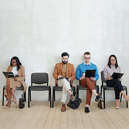 VINGLI 10-Pack Waiting Room Chairs, Stackable Chair for Office, Pu-Grey | Stacking Chairs, Armless Church Chairs, Space-saving, Guest & Reception, Office Lobby, Business Hall - color: Pu-grey, size: 10-pack