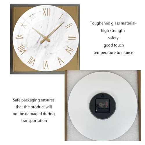 White Small Wall Clocks Battery Operated 12 Inch | Analog Marble Analog Clock for Bedroom Living Room Kitchen Office Round Silent Wall Clock Modern - color: White, size: 12 Inch