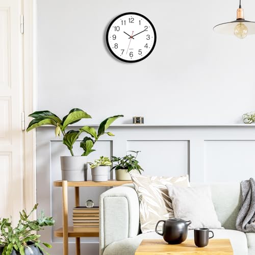 Foxtop 2 Pack Black Wall Clock, 12 Inch Silent Non Ticking Quartz Battery Operated Round Analog Wall Clock for Classroom School Office Living Room Bedroom Home - color: Black, size: 12 Inch - 2 Clocks