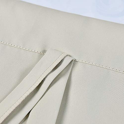 54 inches Long Blackout Curtain - Balloon Roll Up Window Tie Up Shades for Kitchen/Nursery/Bathroom Window (1 Panel, 34 inches W by 54 inches L) - color: Cream Beige, size: 34"W x 54"H