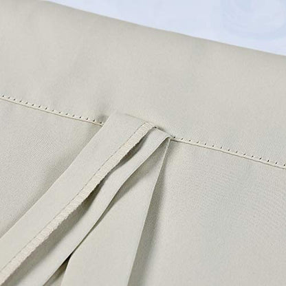 54 inches Long Blackout Curtain - Balloon Roll Up Window Tie Up Shades for Kitchen/Nursery/Bathroom Window (1 Panel, 34 inches W by 54 inches L) - color: Cream Beige, size: 34"W x 54"H