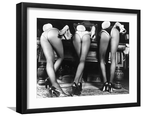 AllPosters Wall Photographic Print Playboy Bunnies Will Challenge Press Club Rabbits at the Press Club, February 1978 on Black Frame, 16x12 - color: Black Frame, size: 16"L x 12"W