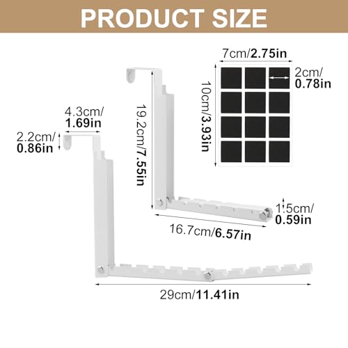 2 Pack Over The Door Hanger Folding Clothes Drying Rack with 12 Anti-Slip Pads, Metal Over The Door Drying Rack Space Saving Over-Door Clothing Hanger for Dorm Bedroom Laundry Room