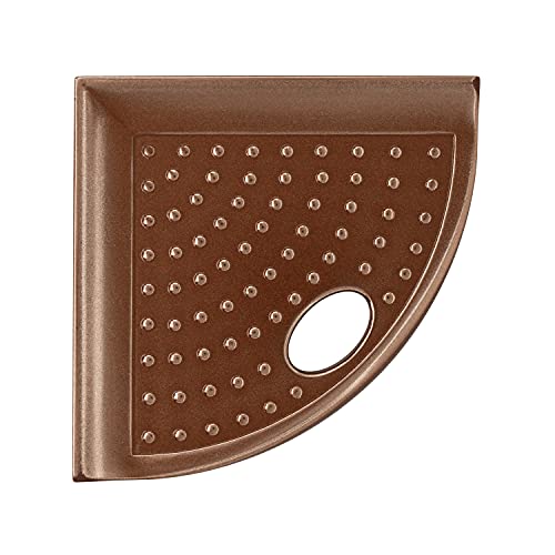 5" Corner Shower Footrest, Retrofit Shaving Shelf for Inside Shower, Bathroom Storage Corner Caddy Organizer, Metro Flatback, Copper Finish - color: Copper