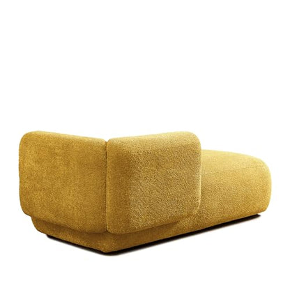 ERYE Boucle Upholstered Left Facing Chaise Lounge Indoor for Living Room Bedroom,Comfy Single Chaise Lounge Modern Leisure Recliner Sleeper Sofa Daybed, Easy Assemble - color: Yellow/L