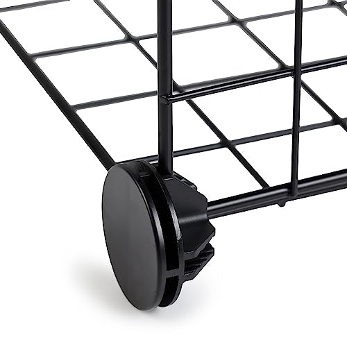Amazon Basics 6-Cube Wire Grid Stackable Storage Organizer, Metal Shelving Unit, No-Tool Assembly, 26"W x 38"H x 12.6"D, Black - color: Black