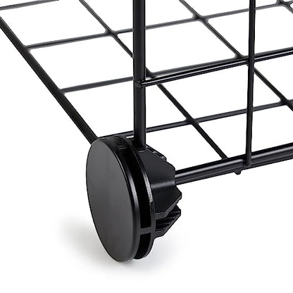 Amazon Basics 6-Cube Wire Grid Stackable Storage Organizer, Metal Shelving Unit, No-Tool Assembly, 26"W x 38"H x 12.6"D, Black - color: Black