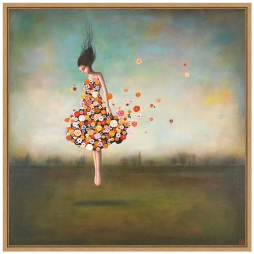 Amanti Art Framed Canvas Wall Art 30x30 Boundlessness in Bloom by Duy Huynh, Framed Wall Art Canvas, Abstract Artwork, Modern Decor, Large Poster Painting for Living Room, Bedroom, Bathroom, Kitchen, - color: Sylvie Natural, size: 30"L x 30"W