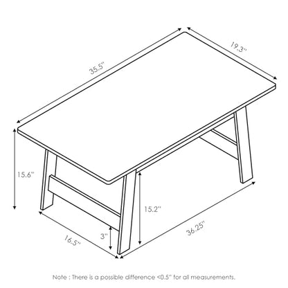 Furinno Beginning Coffee Table, Espresso | H-Legs, Soft Edges, Easy Assembly, Side Table, for Living Room, Bedroom, Home Office - color: Espresso, size: 36 inches, Straight Legs