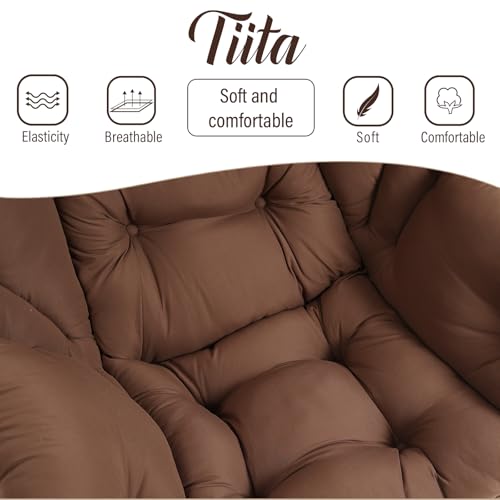 Lazy Chair with Ottoman, Comfy Reading Accent Chair, Brown | Foldable Footrest, Padded Seat and Backrest, Side Pocket for Lounging in Living Rooms, Bedrooms, Dorms and Small Spaces - color: Peach Skin Brown