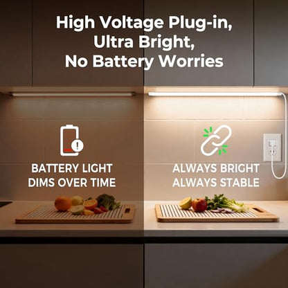 cambk 36inch Plug in Under Cabinet Lighting Strip for Kitchen - size: 36inch