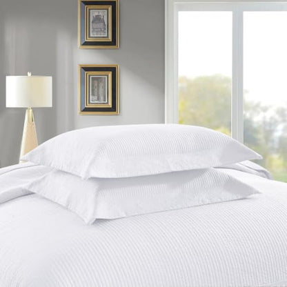 MarCielo 3-Piece 100% Cotton Oversized Bedspread Lightweight Quilt Coverlet Embroidery Farmhouse Bedding Set (TG Bright White, Oversized Queen (100"x106")) - color: Tg Bright White, size: Oversized Queen (100" x 106")
