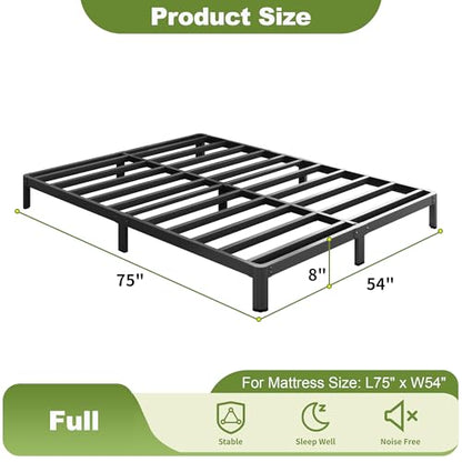 Yicensen 9 Inch Full Bed Frame with Rounded Corner Legs, Heavy Duty Full Size Metal Platform Bed Frame No Box Spring Needed, Easy Assembly, Noise Free, Black - size: Full, style: 9 Inch
